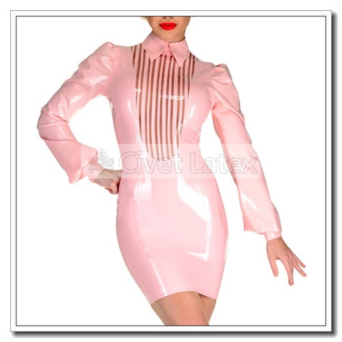 Latex shirt neck dress - latex,